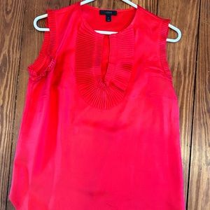 J.crew red silk v-neck top 2